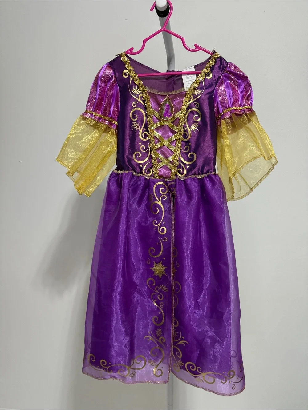 Purple and Gold Princess Costume Dress for Kids 4-6x